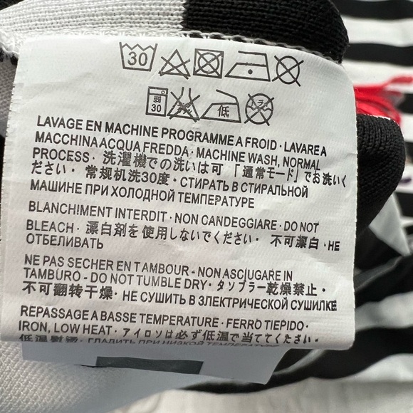 Saint Laurent Black and White Short Sleeve Tee with Stripes size Small - Picture 5 of 8